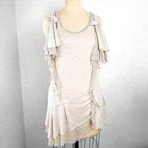 Mür Mür Ruffle Mesh Tunic Top – Asymmetrical Layered Boho Top – Size S